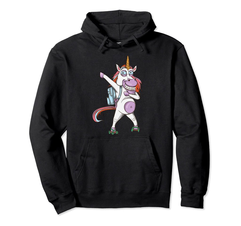 Crazy Unicorn Roller Skates 80S Roller Hoodie - Graphic Print Men Women - T-Shirt, Sweatshirt, Hoodie