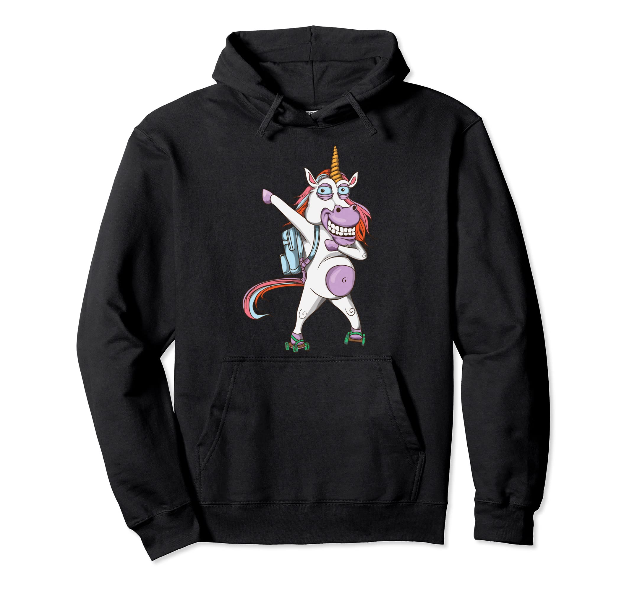 Crazy Unicorn Roller Skates 80S Roller Hoodie - Graphic Print Men Women - T-Shirt, Sweatshirt, Hoodie