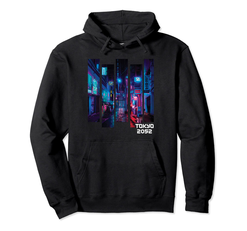 Tokyo 2052 Synthwave City Aesthetic Hoodie - Minimalist Print Men Women - T-Shirt, Sweatshirt, Hoodie