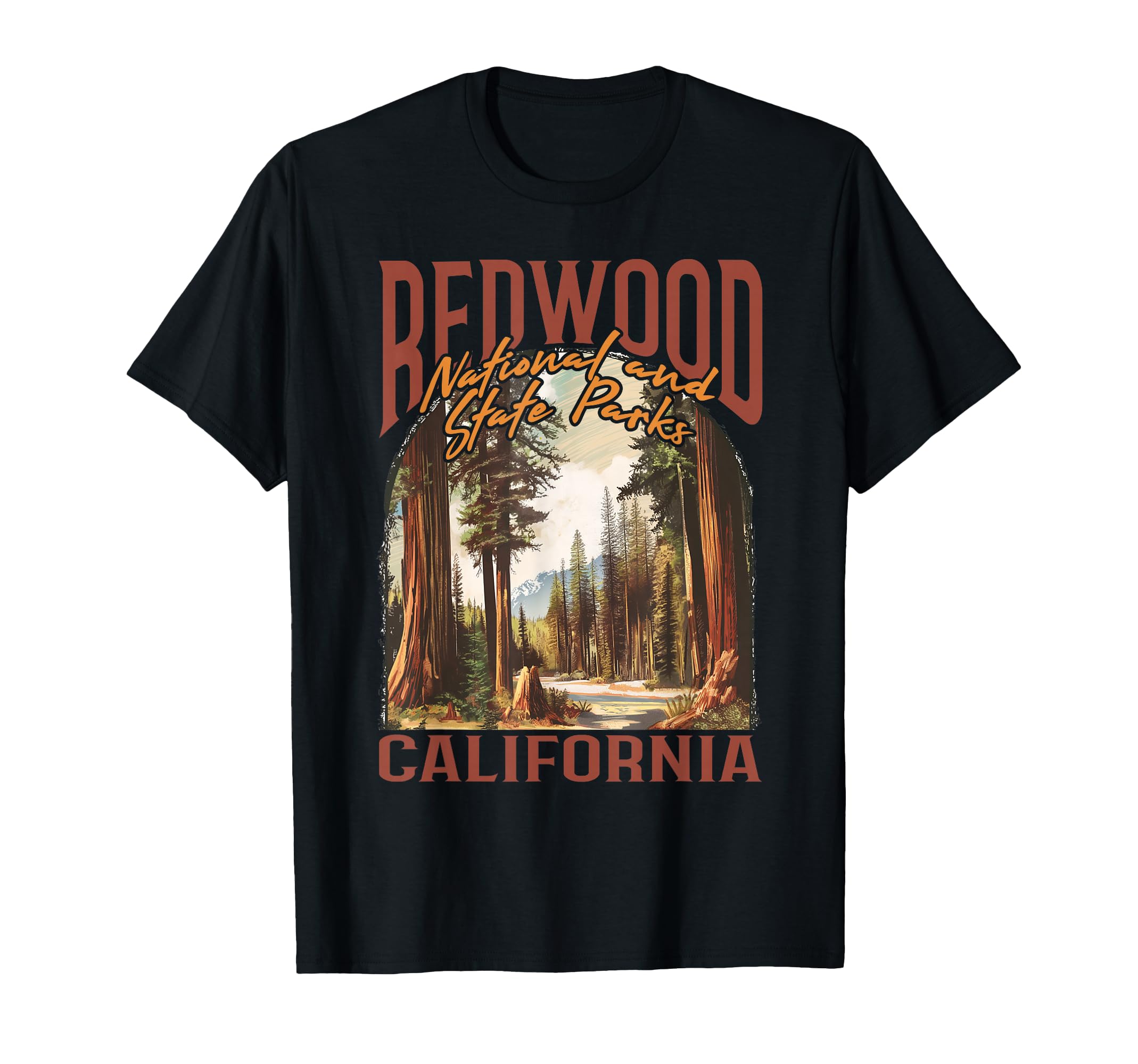 Redwood Usa National Park California T-Shirt - Graphic Print for Adults - T-Shirt, Sweatshirt, Hoodie