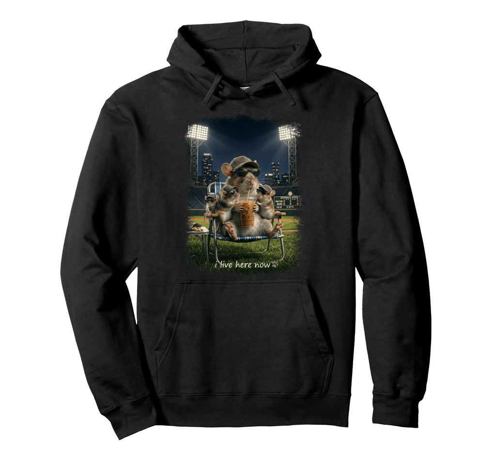 Funny Mice Ballfield Baseball Field I Hoodie - Novelty Apparel Men Women - T-Shirt, Sweatshirt, Hoodie