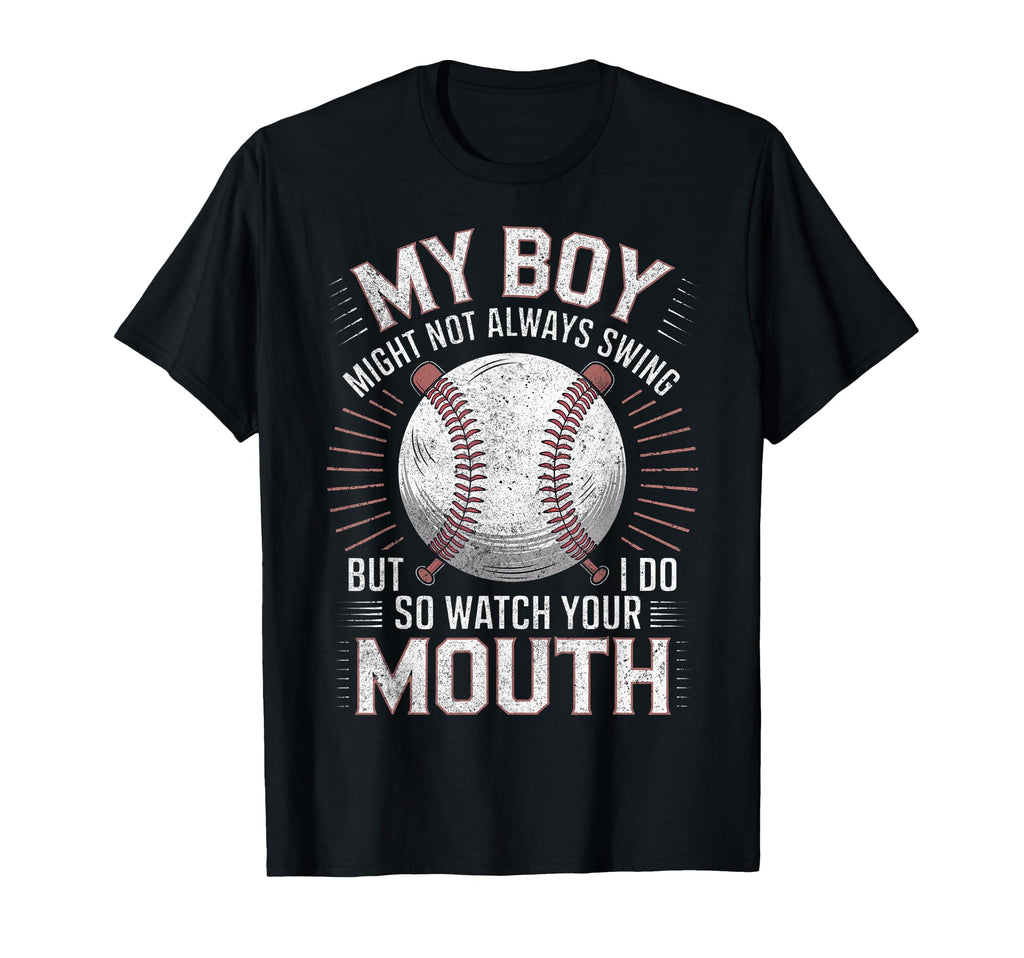 My Might Not Always Swing Baseball Mom T-Shirt - Trendy Graphic for Adults - T-Shirt, Sweatshirt, Hoodie