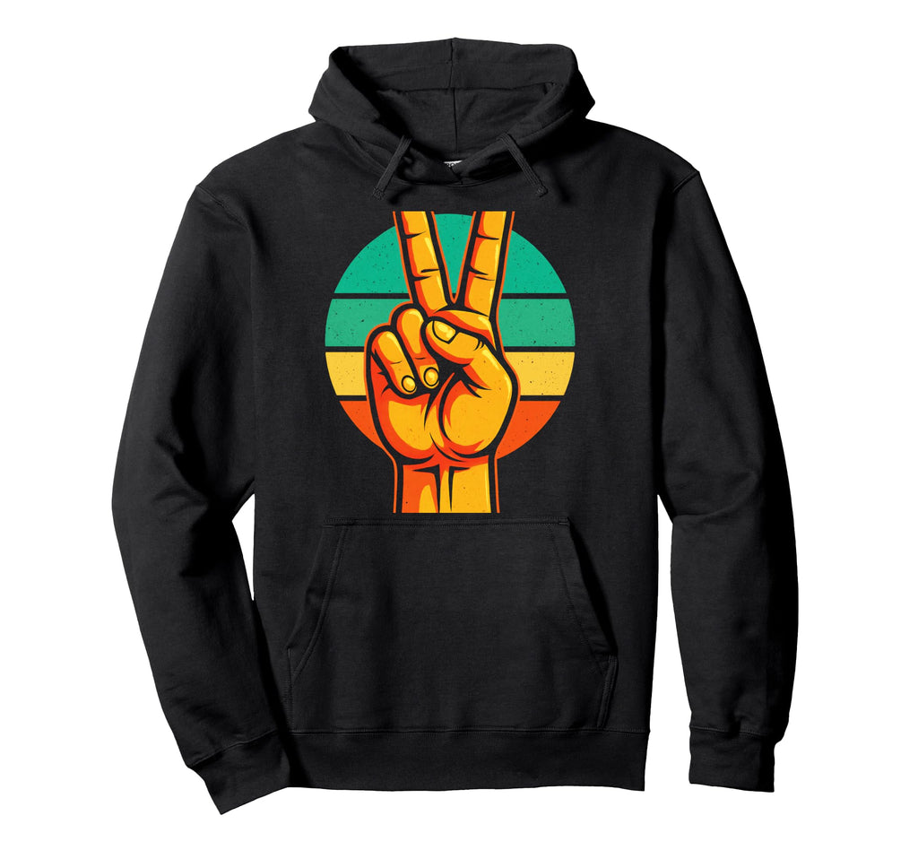 Peace Sign Hippie Boho Hoodie - Unique Graphic Men Women - T-Shirt, Sweatshirt, Hoodie