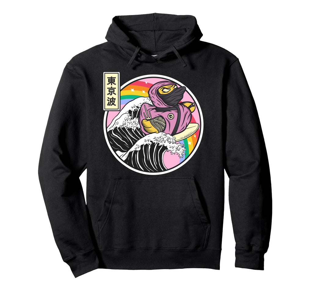 Ninja Rubber Duck Surfing Kanagawa Wave Hoodie - Trendy Graphic for Adults - T-Shirt, Sweatshirt, Hoodie