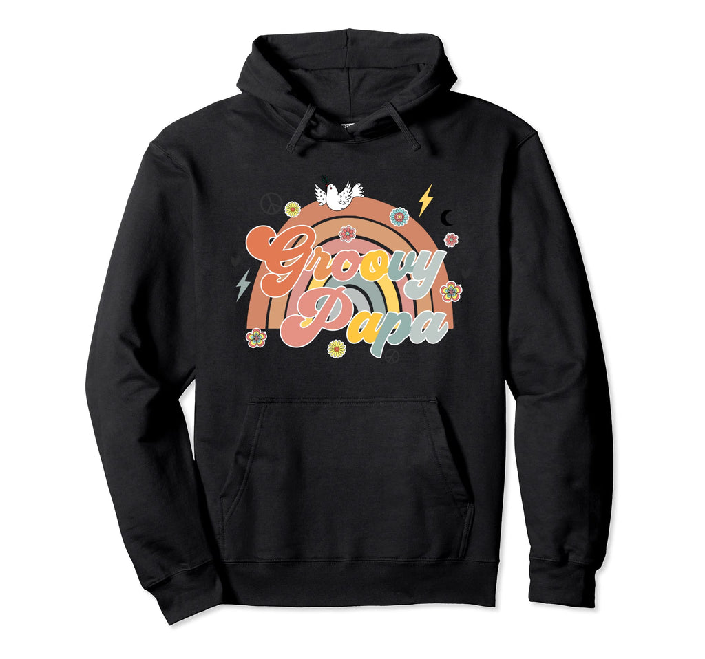 Groovy Papa Matching Family Shower Hoodie - Trendy Graphic Men Women - T-Shirt, Sweatshirt, Hoodie