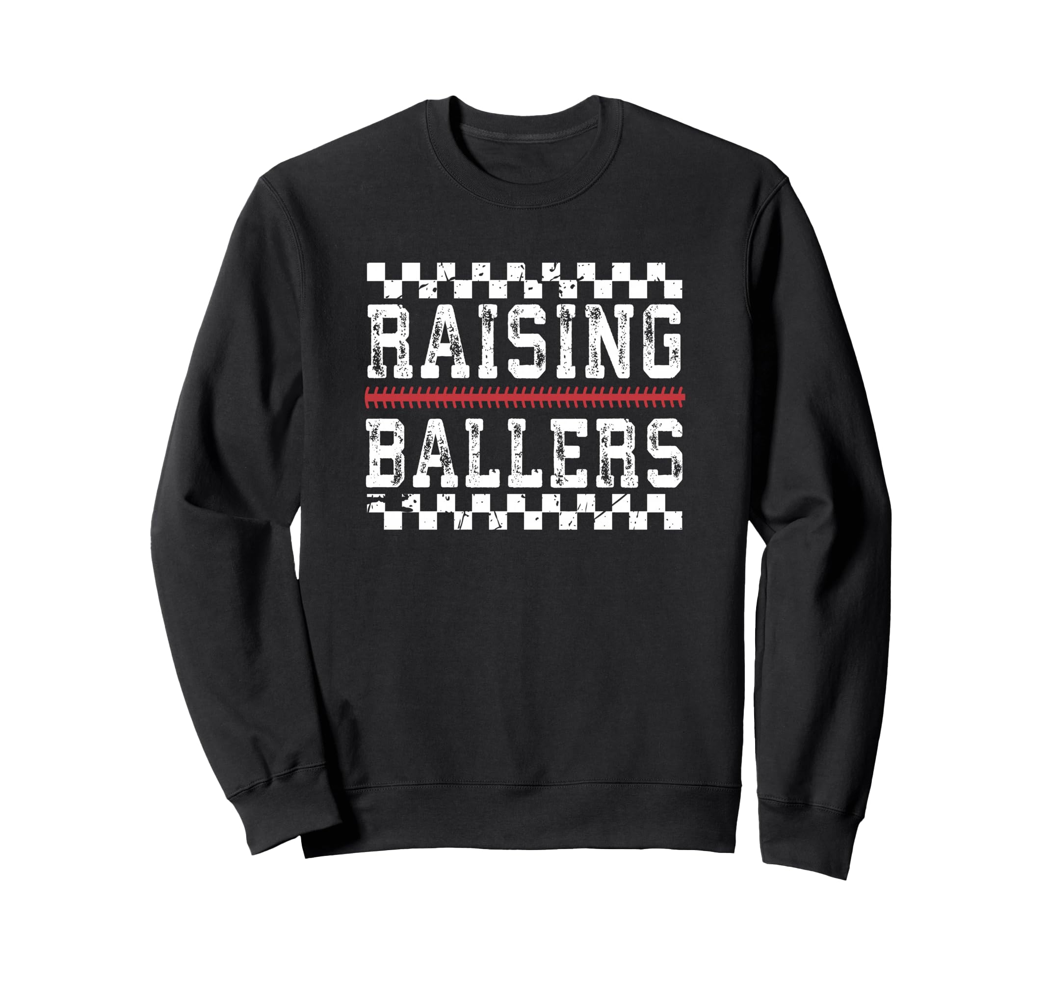 Raising Ballers Baseball Mom Dad Sweatshirt - Minimalist Print for Adults - T-Shirt, Sweatshirt, Hoodie