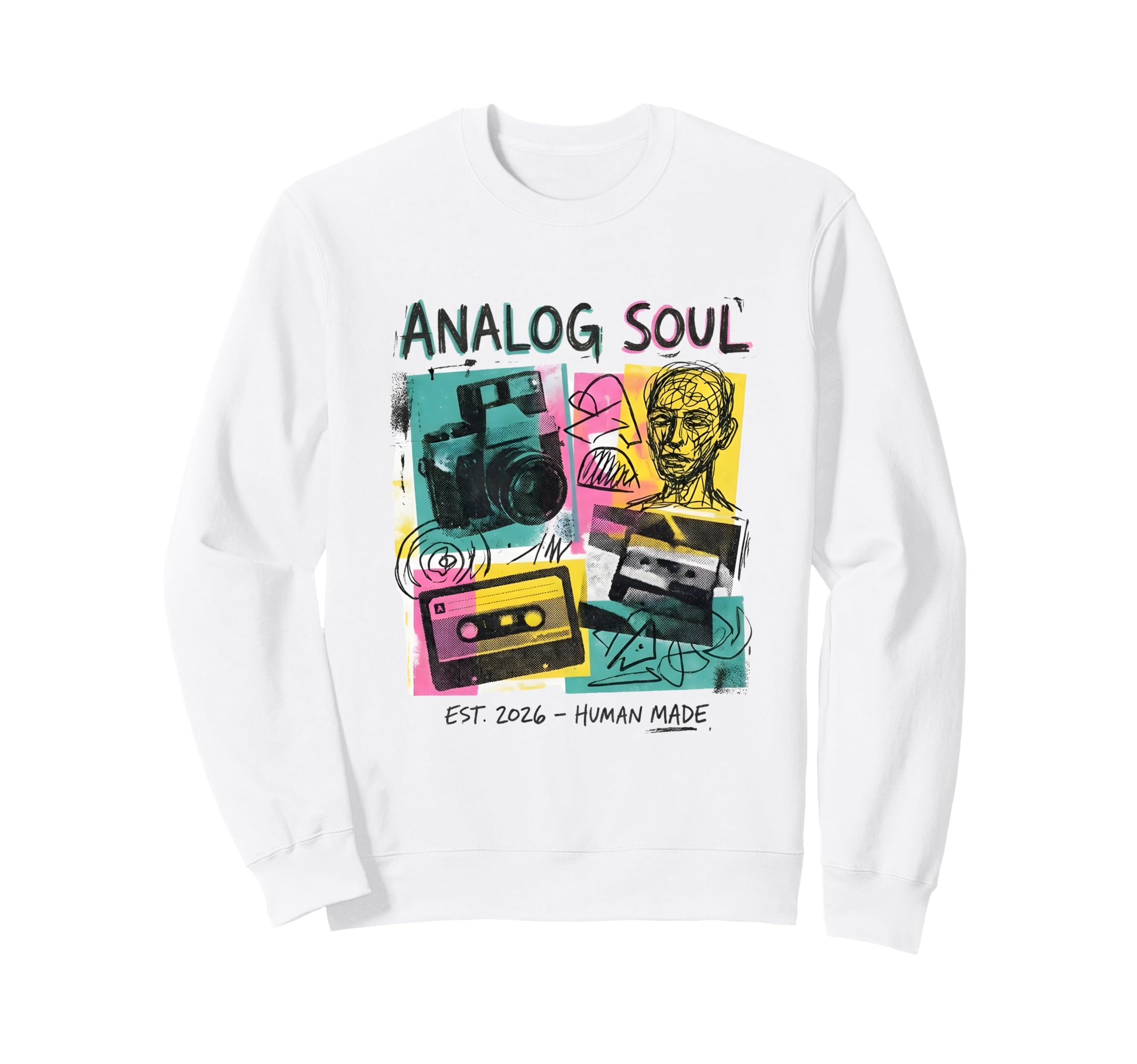 Camera Cassette 80S 90S Music Sweatshirt - Graphic Print for Adults - T-Shirt, Sweatshirt, Hoodie