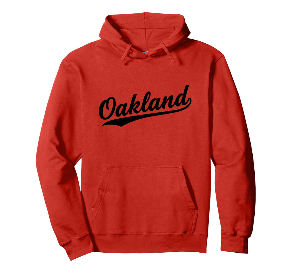 Oakland California Script 1970S Black Hoodie - Novelty Apparel for Adults - T-Shirt, Sweatshirt, Hoodie