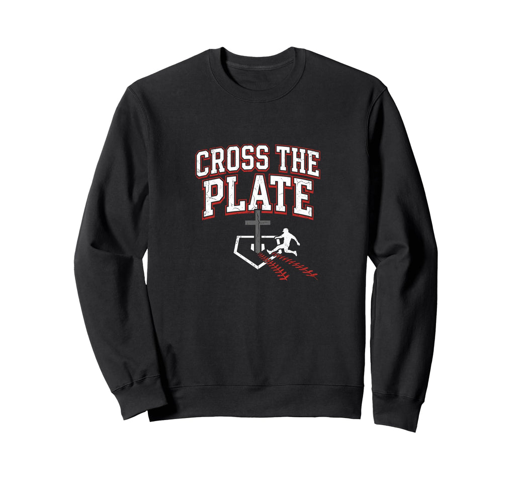 Cross Plate Christian Baseball Sweatshirt - Trendy Graphic for Adults - T-Shirt, Sweatshirt, Hoodie