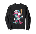 Funny Baseball Character Cartoon Sweatshirt - Novelty Apparel for Adults - T-Shirt, Sweatshirt, Hoodie