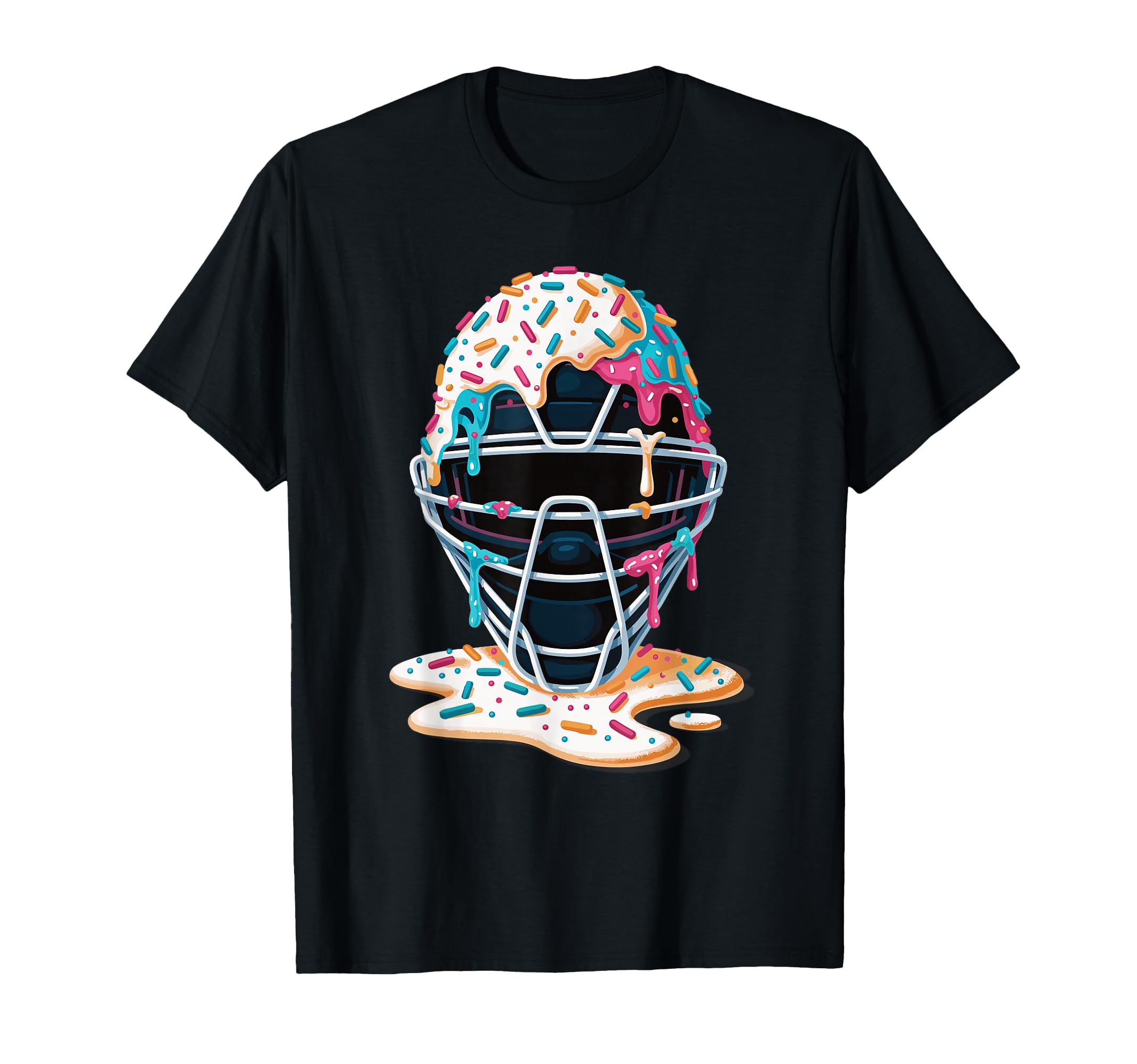 Baseball Catcher Mask Ice Cream T-Shirt - Minimalist Print for Adults - T-Shirt, Sweatshirt, Hoodie