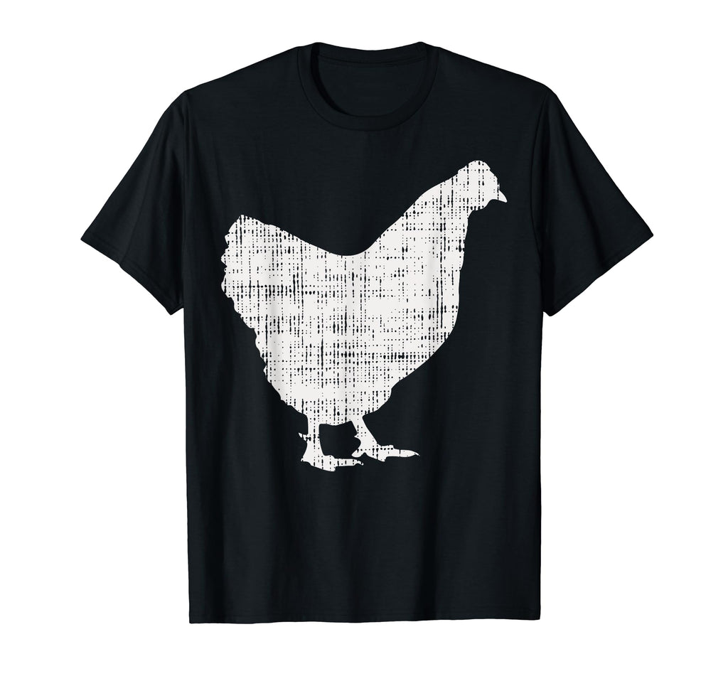 Distressed Chicken T-Shirt - Minimalist Print Men Women - T-Shirt, Sweatshirt, Hoodie