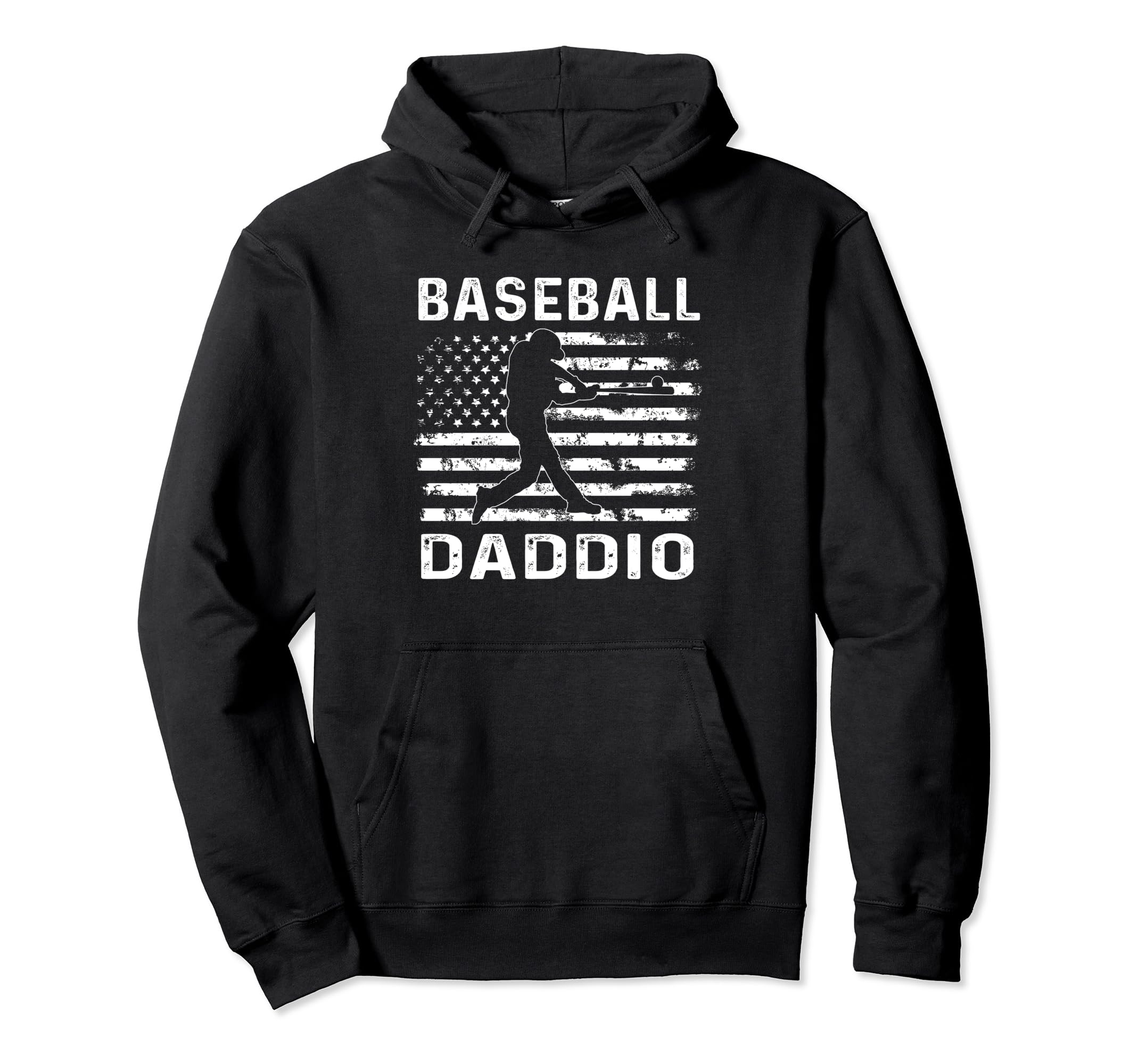 Baseball Daddio Dad Usa Flag 4Th Hoodie - Fun Novelty Design for Adults - T-Shirt, Sweatshirt, Hoodie