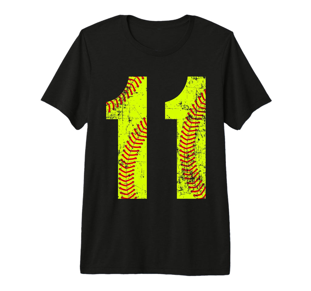 Softball 11 Jersey Number Tri T-Shirt - Casual Everyday Wear Men Women - T-Shirt, Sweatshirt, Hoodie