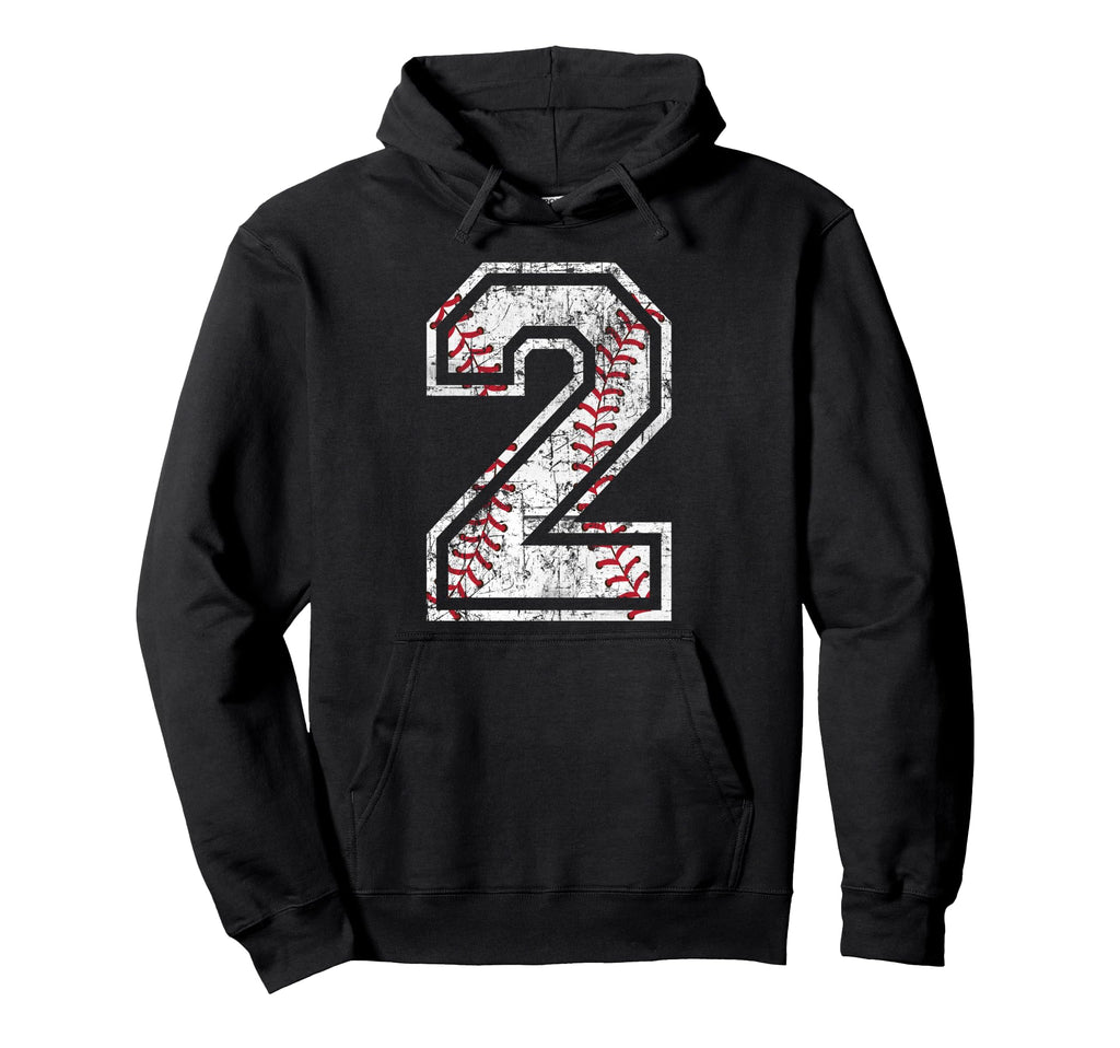 Baseball Jersey Number 2 Distressed Hoodie - Streetwear Style Unisex - T-Shirt, Sweatshirt, Hoodie