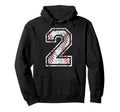 Baseball Jersey Number 2 Distressed Hoodie - Streetwear Style Unisex - T-Shirt, Sweatshirt, Hoodie