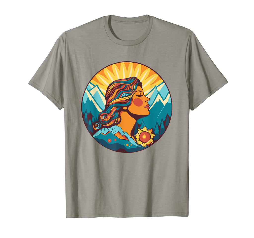 Groovy Mountain Mama Hippie 60S T-Shirt - Custom Art Print Unisex - T-Shirt, Sweatshirt, Hoodie