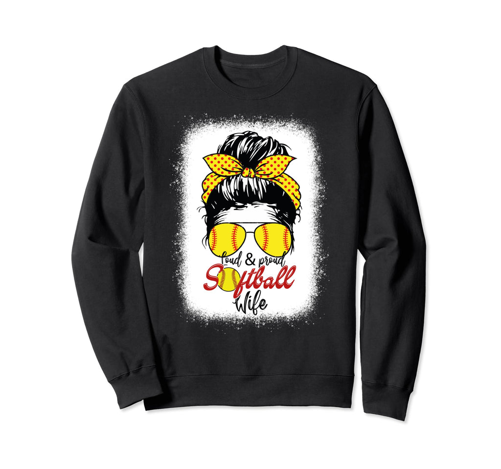 Loud Proud Softball Wife Messy Sweatshirt - Minimalist Print for Adults - T-Shirt, Sweatshirt, Hoodie