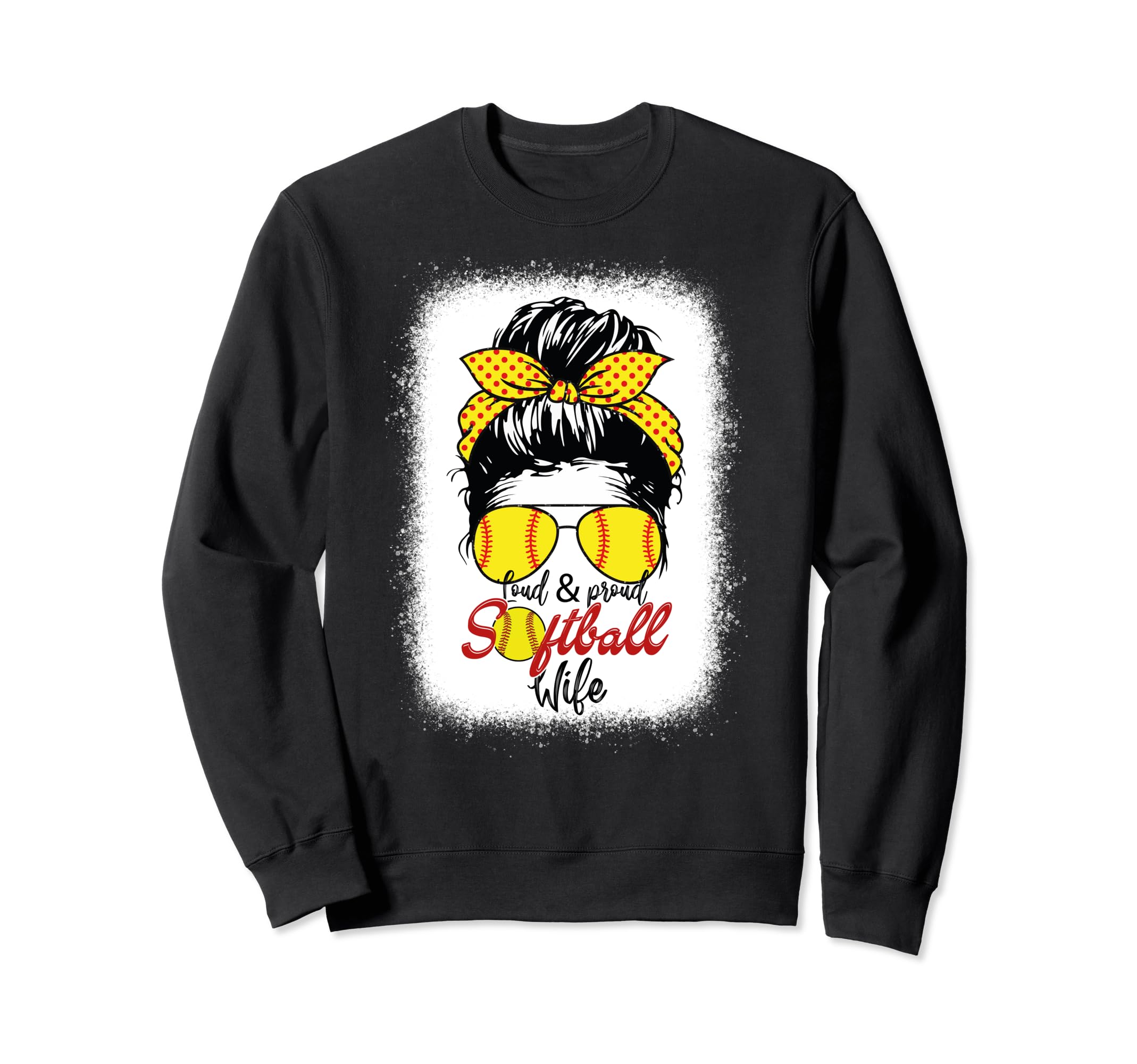 Loud Proud Softball Wife Messy Sweatshirt - Minimalist Print for Adults - T-Shirt, Sweatshirt, Hoodie