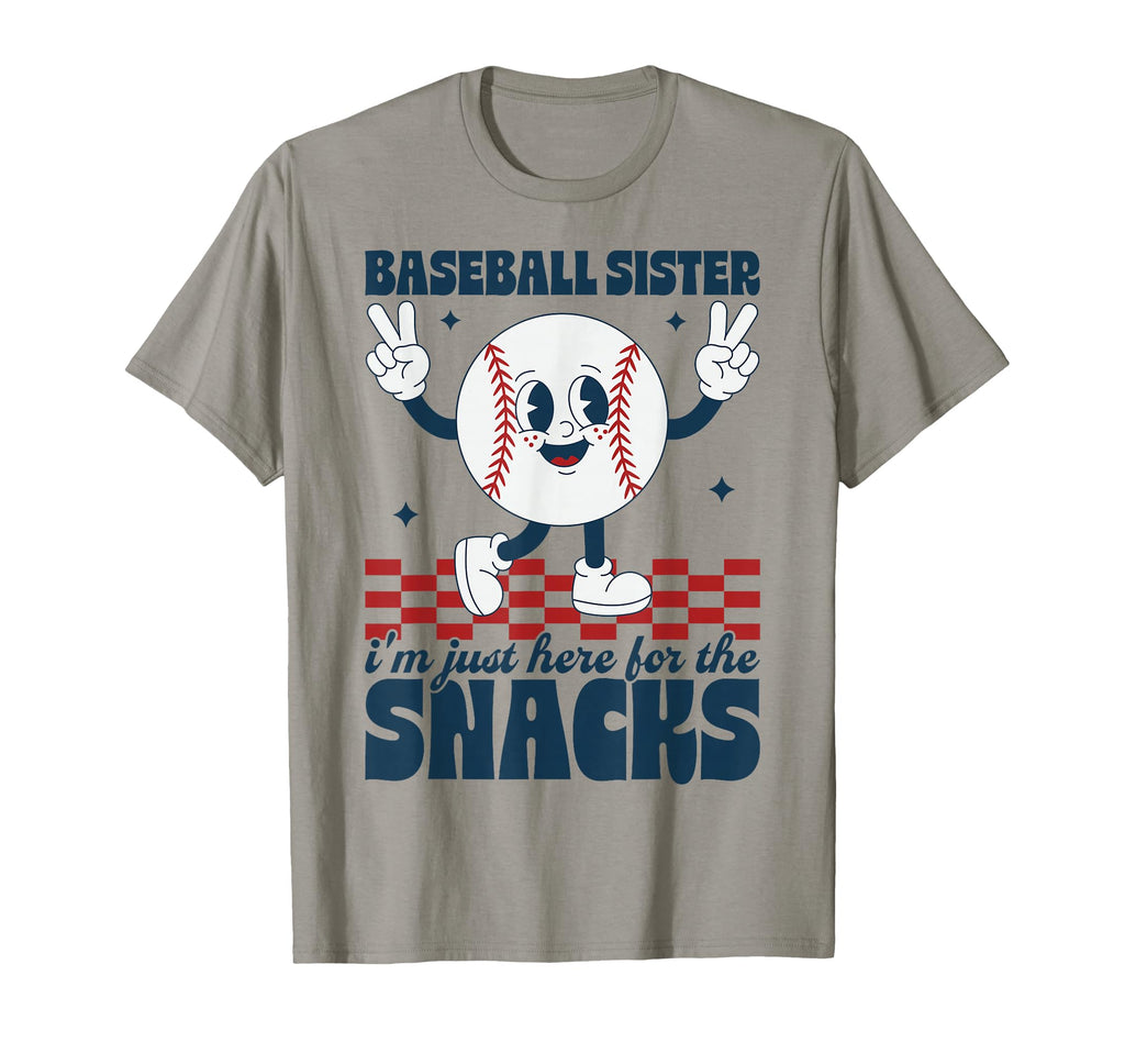 Baseball Sister Im Just Here Snacks T-Shirt - Graphic Print for Adults - T-Shirt, Sweatshirt, Hoodie