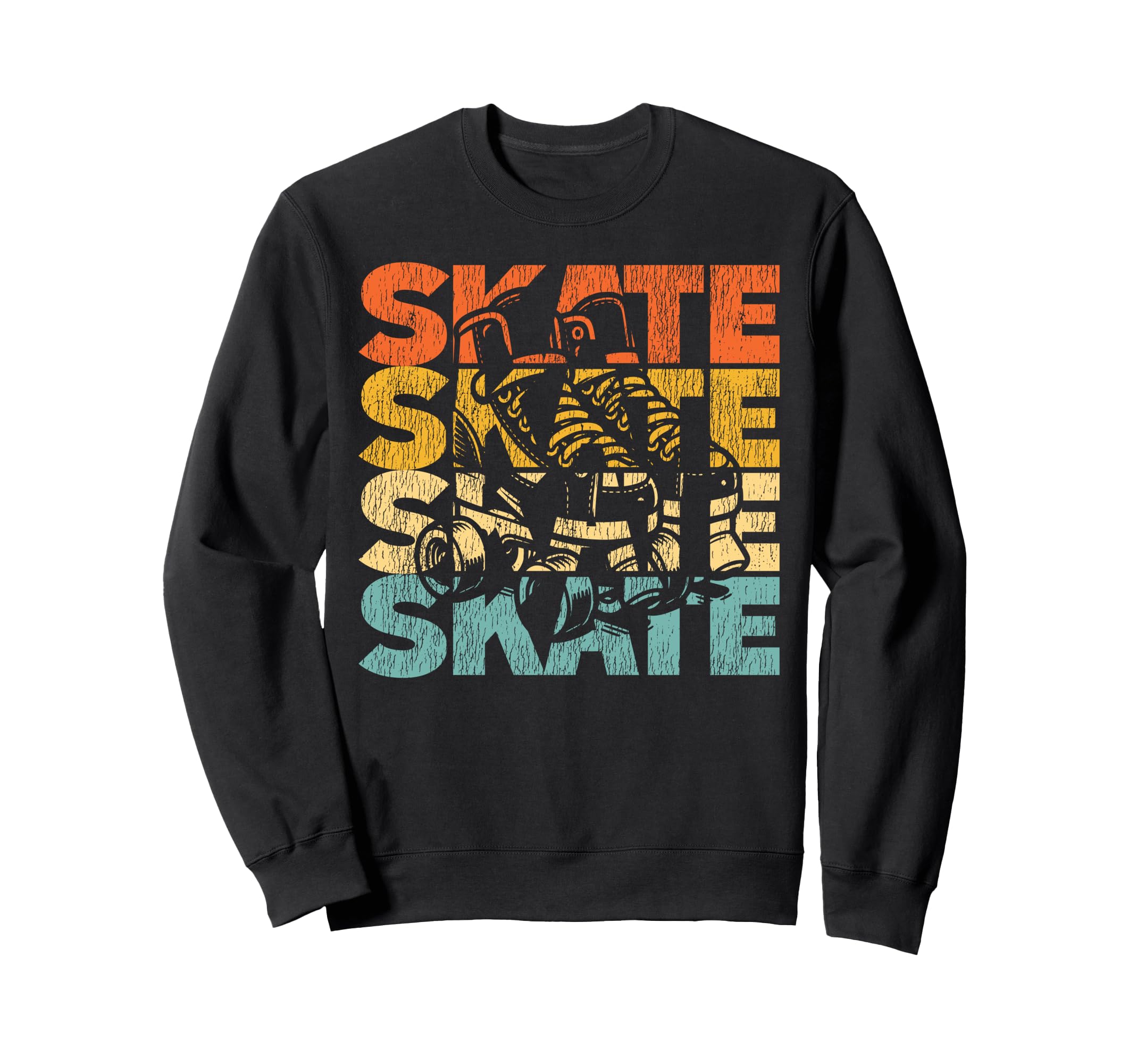 Roller Skating Skate 1970S Black Sweatshirt - Custom Art Print for Adults - T-Shirt, Sweatshirt, Hoodie