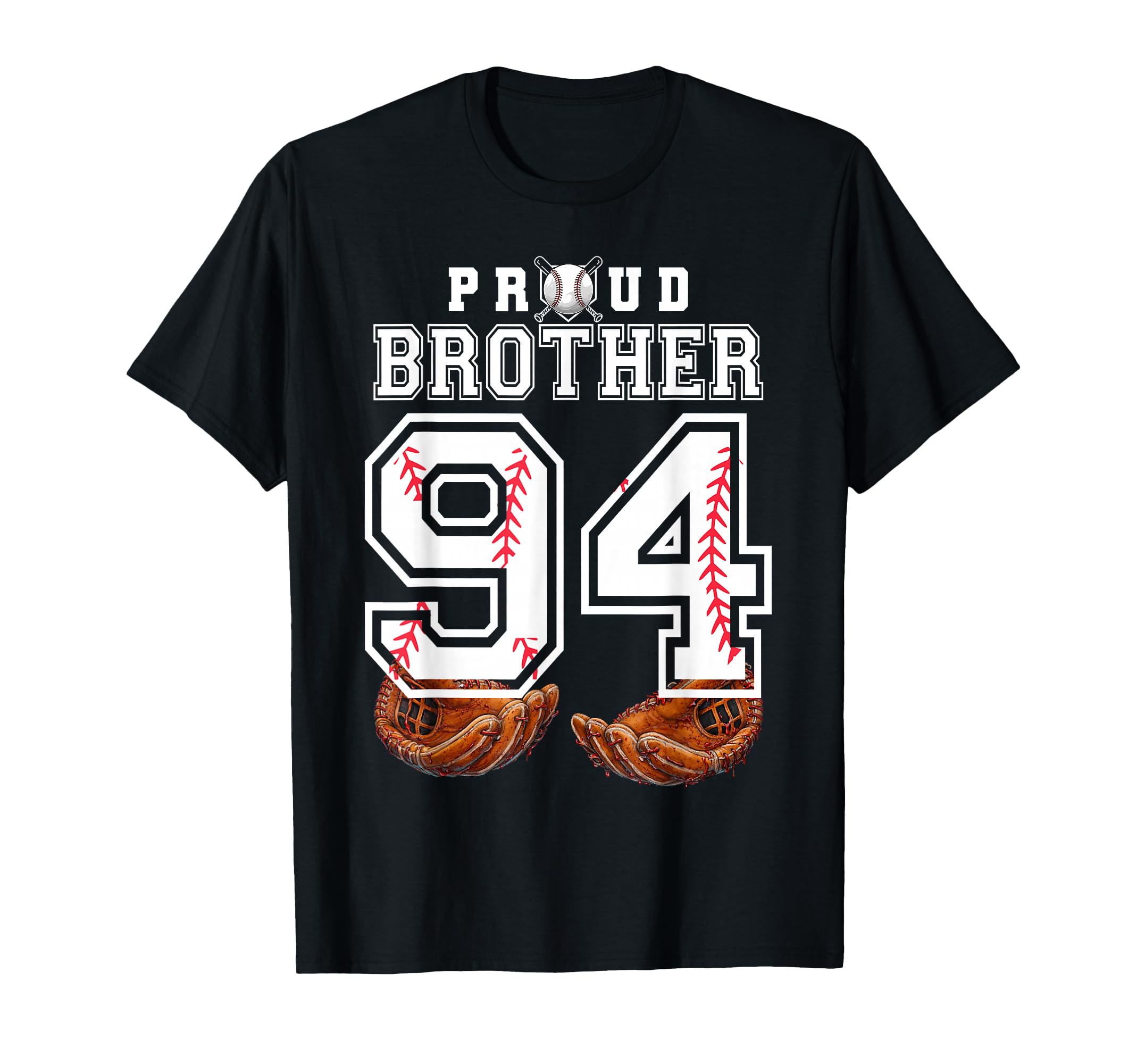 Proud Brother Baseball Player Number 94 T-Shirt - Minimalist Print Unisex - T-Shirt, Sweatshirt, Hoodie