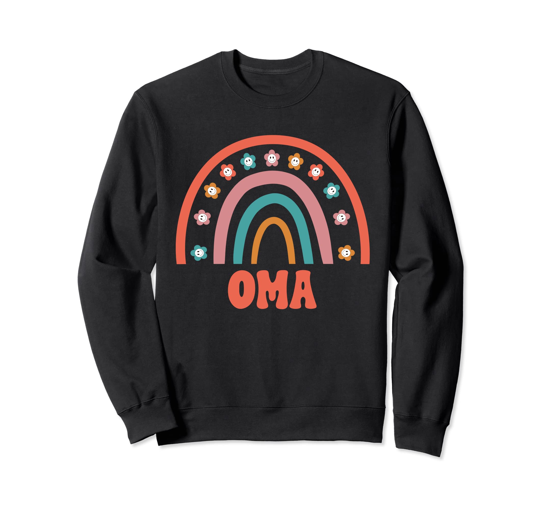 Oma Groovy Grandma Rainbow Boho Sweatshirt - Minimalist Print Men Women - T-Shirt, Sweatshirt, Hoodie