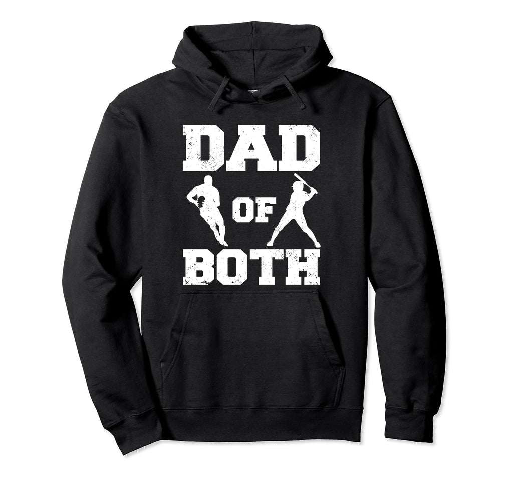 Dad Both Funny Rugby Baseball Dad Hoodie - Unique Graphic Unisex - T-Shirt, Sweatshirt, Hoodie
