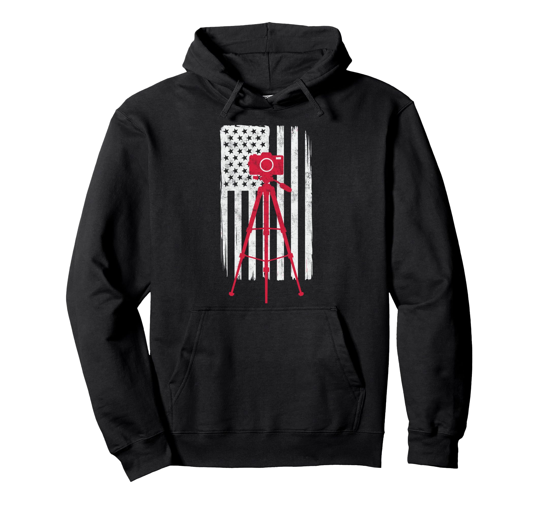 Us Flag Photo Camera Photographer Hoodie - Fun Novelty Design Men Women - T-Shirt, Sweatshirt, Hoodie