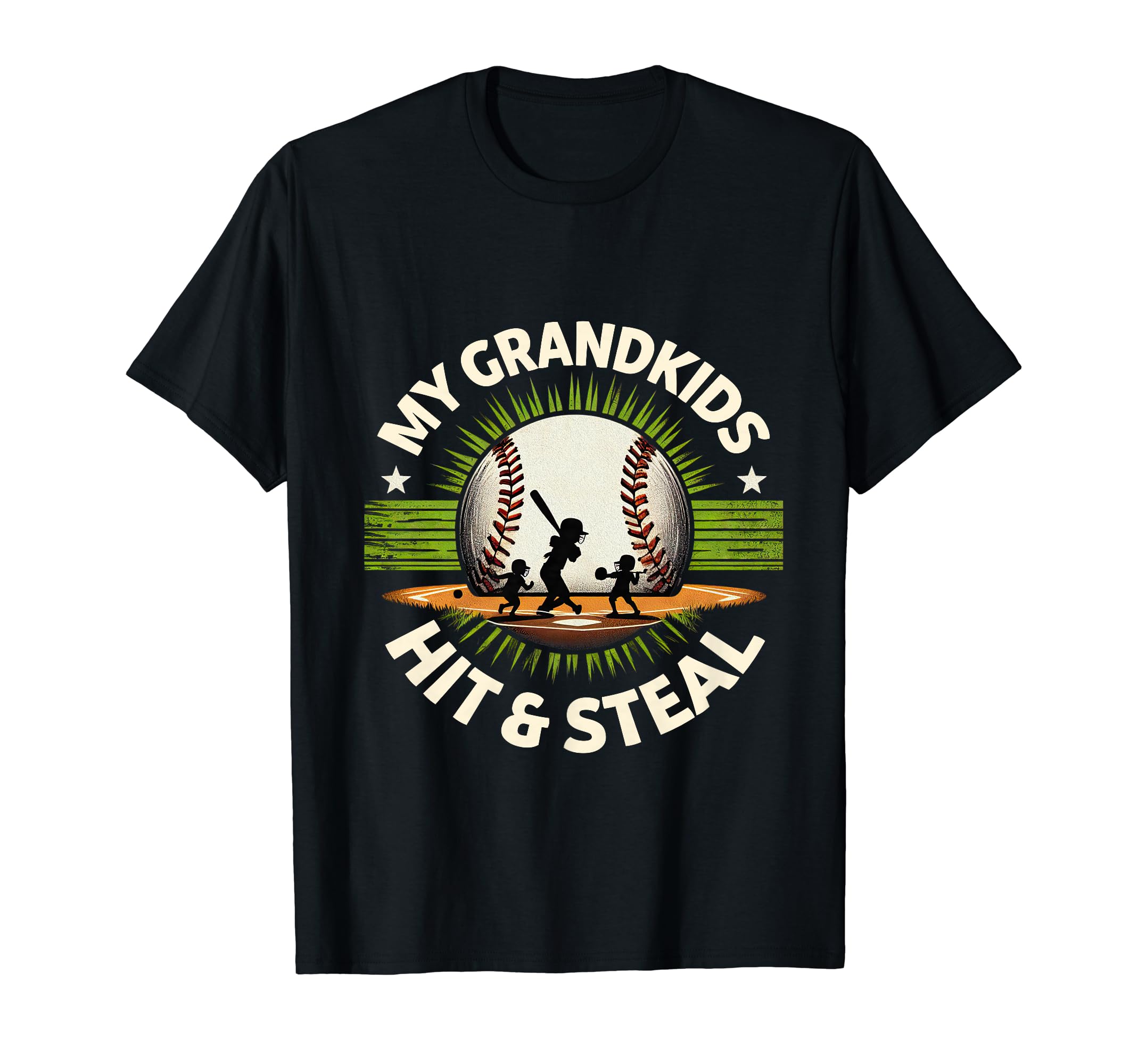 My Grandkids Hit Steal Baseball T-Shirt - Minimalist Print for Adults - T-Shirt, Sweatshirt, Hoodie