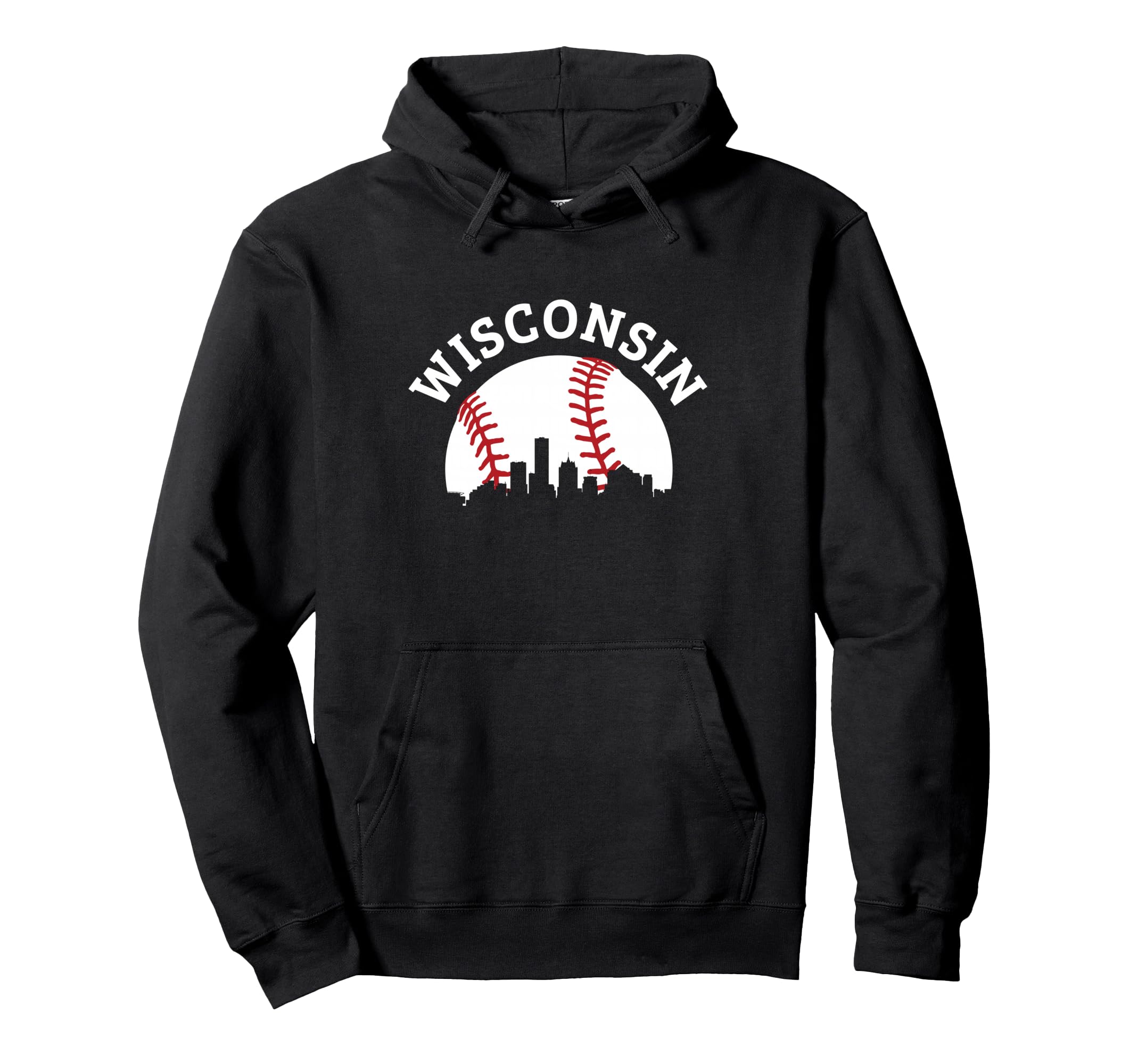Wisconsin Baseball State Pride Hoodie - Aesthetic Graphic for Adults - T-Shirt, Sweatshirt, Hoodie