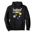 Groovy Chick Flower Power 70S 60S Party Hoodie - Unique Graphic Unisex - T-Shirt, Sweatshirt, Hoodie