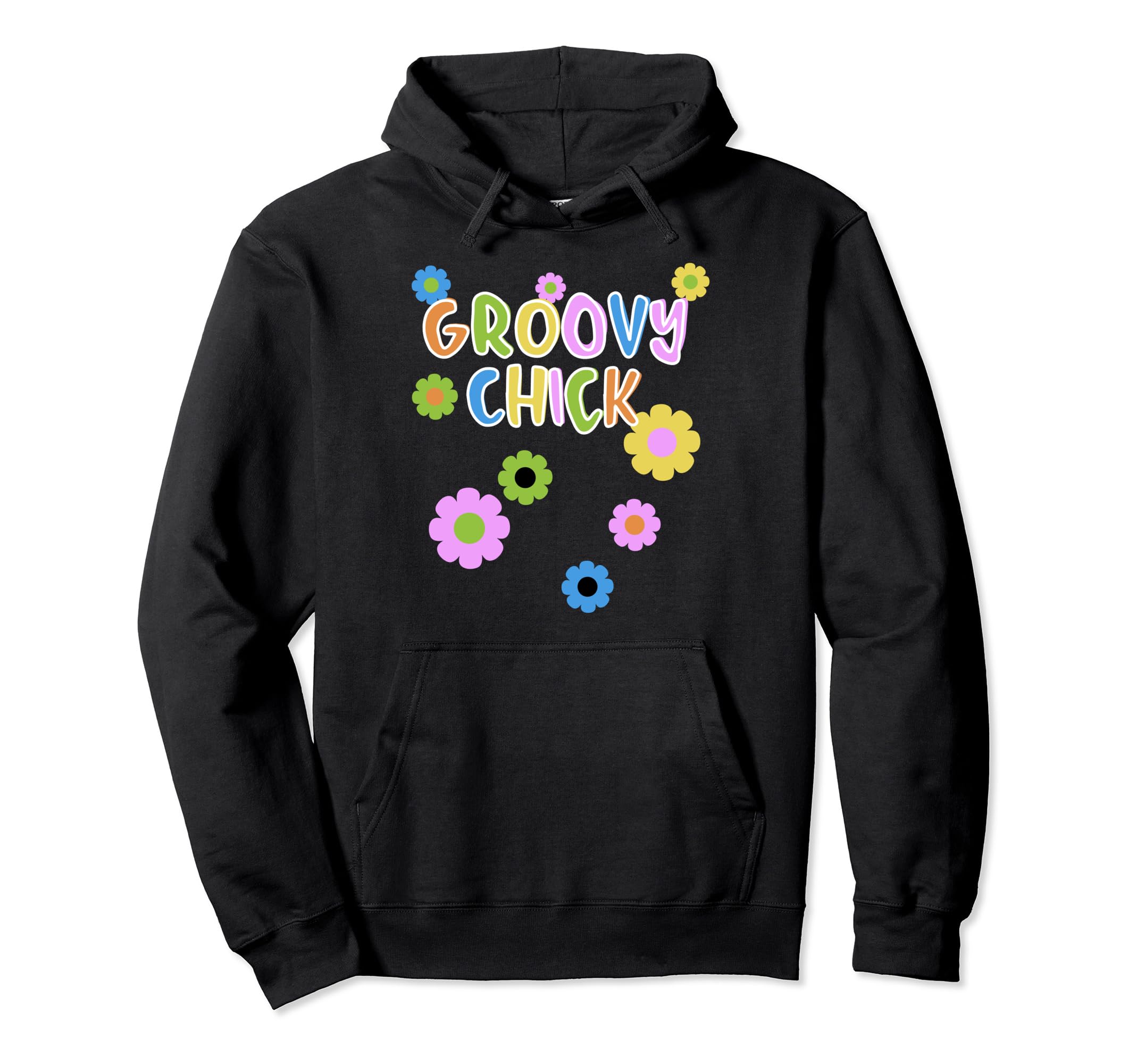 Groovy Chick Flower Power 70S 60S Party Hoodie - Unique Graphic Unisex - T-Shirt, Sweatshirt, Hoodie