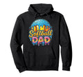 Ice Cream Drip Softball Dad Game Day Hoodie - Fun Novelty Design Men Women - T-Shirt, Sweatshirt, Hoodie