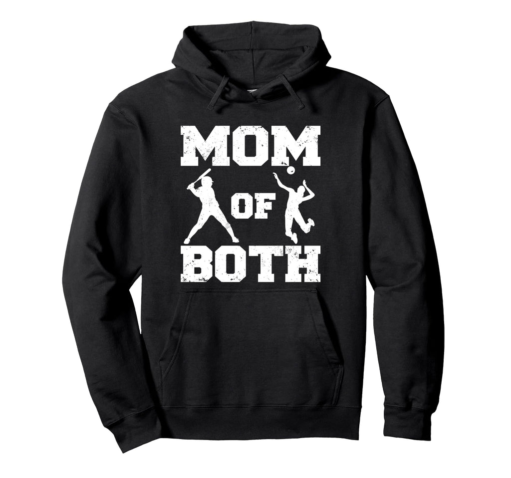 Mom Both Funny Baseball Volleyball Mom Hoodie - Trendy Graphic Men Women - T-Shirt, Sweatshirt, Hoodie