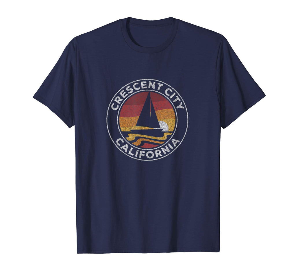 Crescent City California Sailboat 70S T-Shirt - Fun Novelty Design Unisex - T-Shirt, Sweatshirt, Hoodie