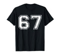 Number 67 Distressed Sixty Seven T-Shirt - Minimalist Print Men Women - T-Shirt, Sweatshirt, Hoodie