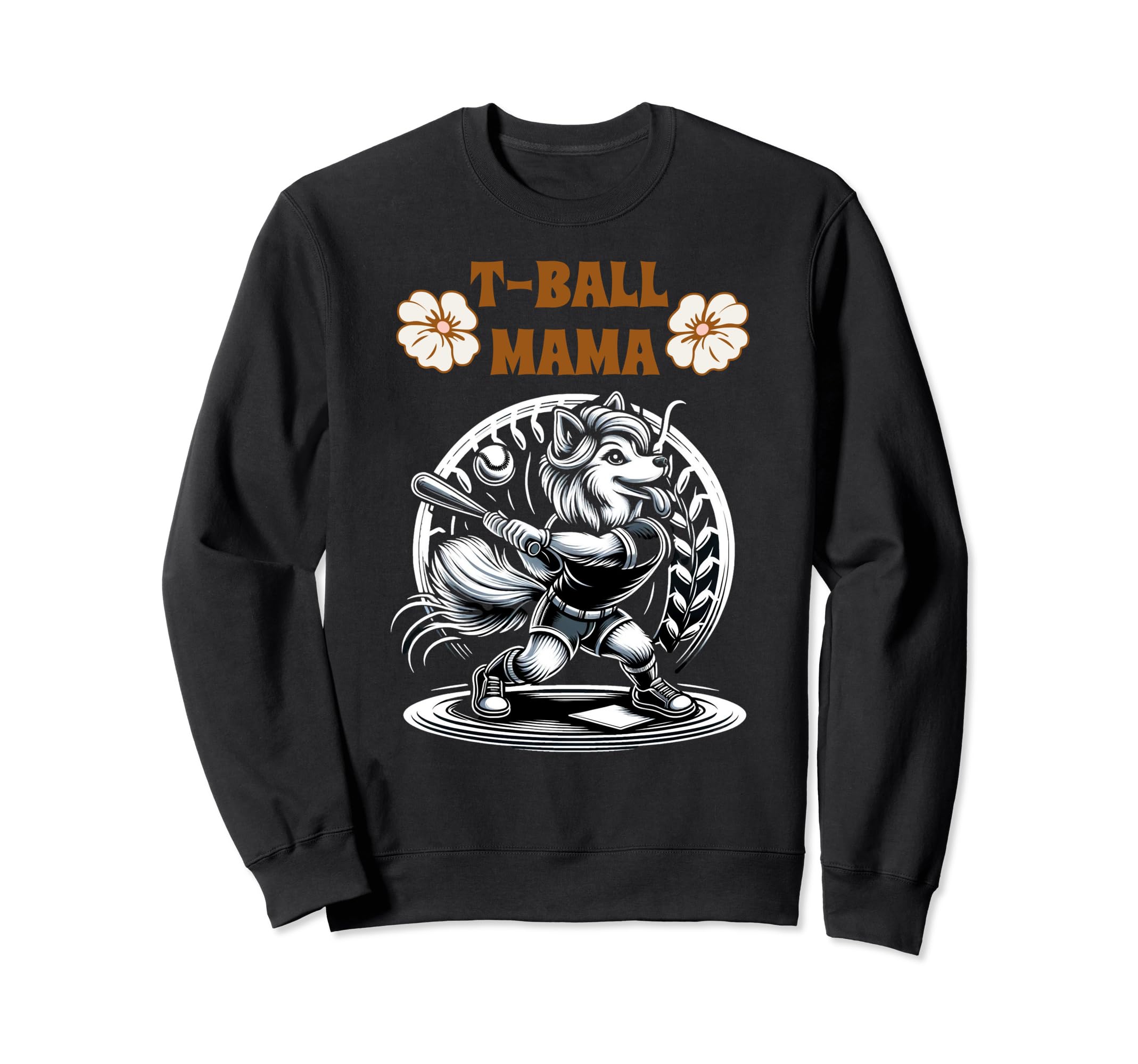 Teeball Mom Leopard T Ball Mom Sweatshirt - Minimalist Print Men Women - T-Shirt, Sweatshirt, Hoodie