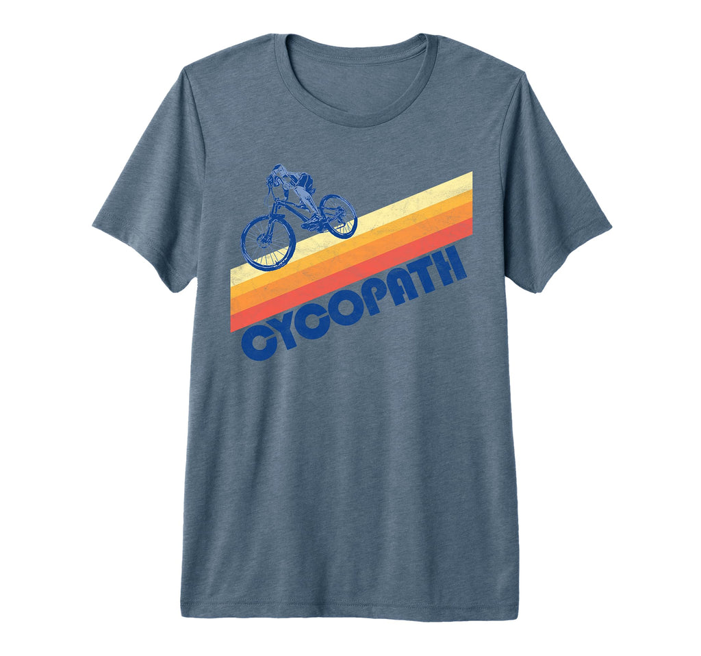Cycopath Funny Mountain Biking 80S Tri T-Shirt - Graphic Print for Adults - T-Shirt, Sweatshirt, Hoodie