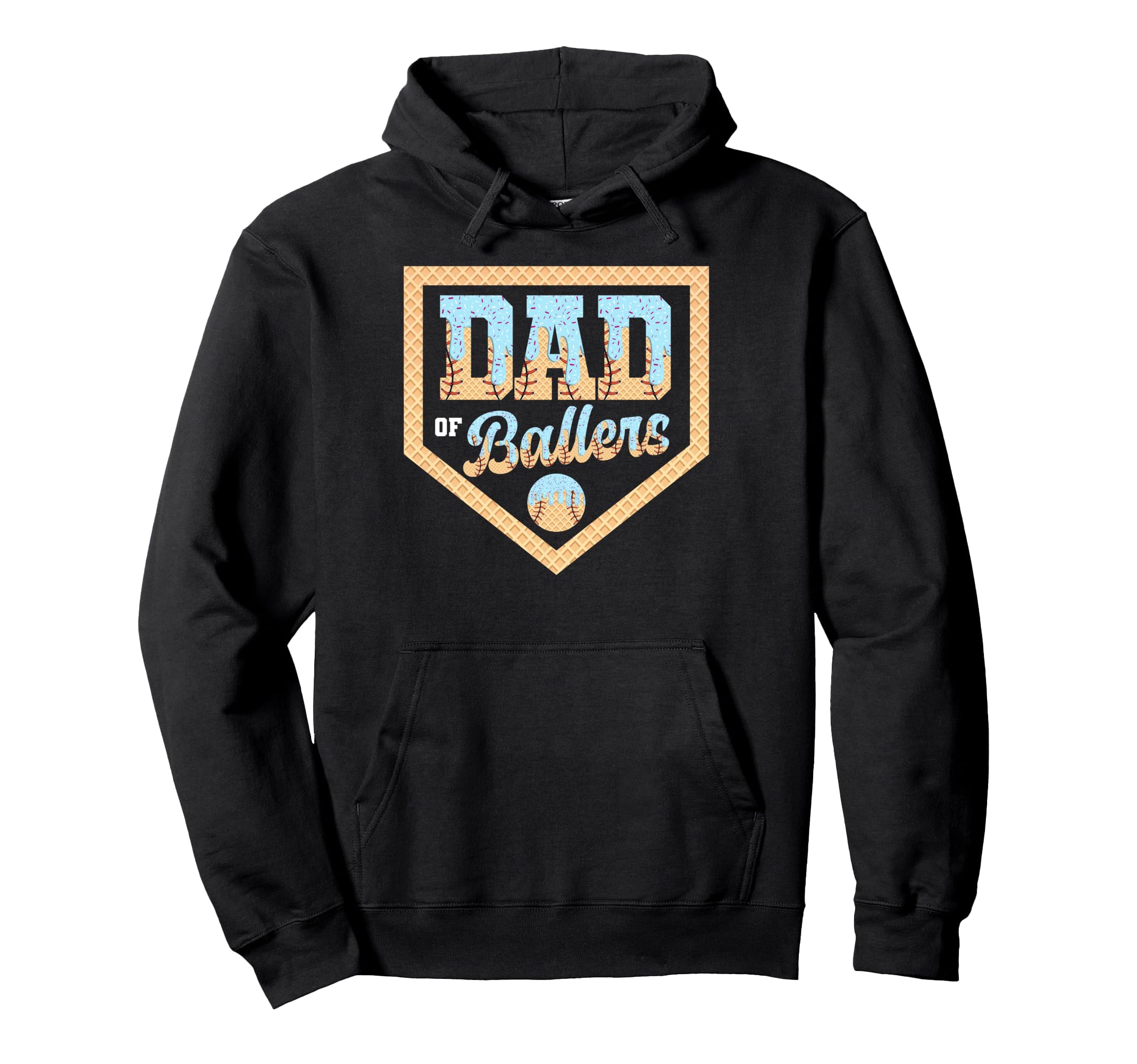 Dad Ballers Baseball Players Ice Cream Drip Hoodie - Trendy Graphic Unisex - T-Shirt, Sweatshirt, Hoodie