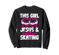 This Runs Jesus And Roller Skating Sweatshirt - Minimalist Print Men Women - T-Shirt, Sweatshirt, Hoodie