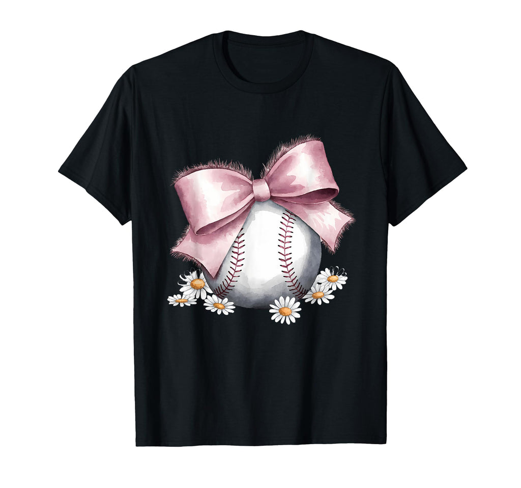 Baseball Coquette Bow Baseball Mom T-Shirt - Trendy Graphic Unisex - T-Shirt, Sweatshirt, Hoodie
