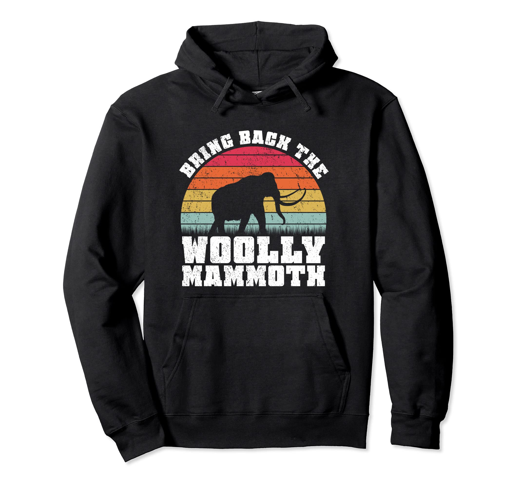 Bring Back Woolly Mammoth Sunset Hoodie - Minimalist Print Unisex - T-Shirt, Sweatshirt, Hoodie