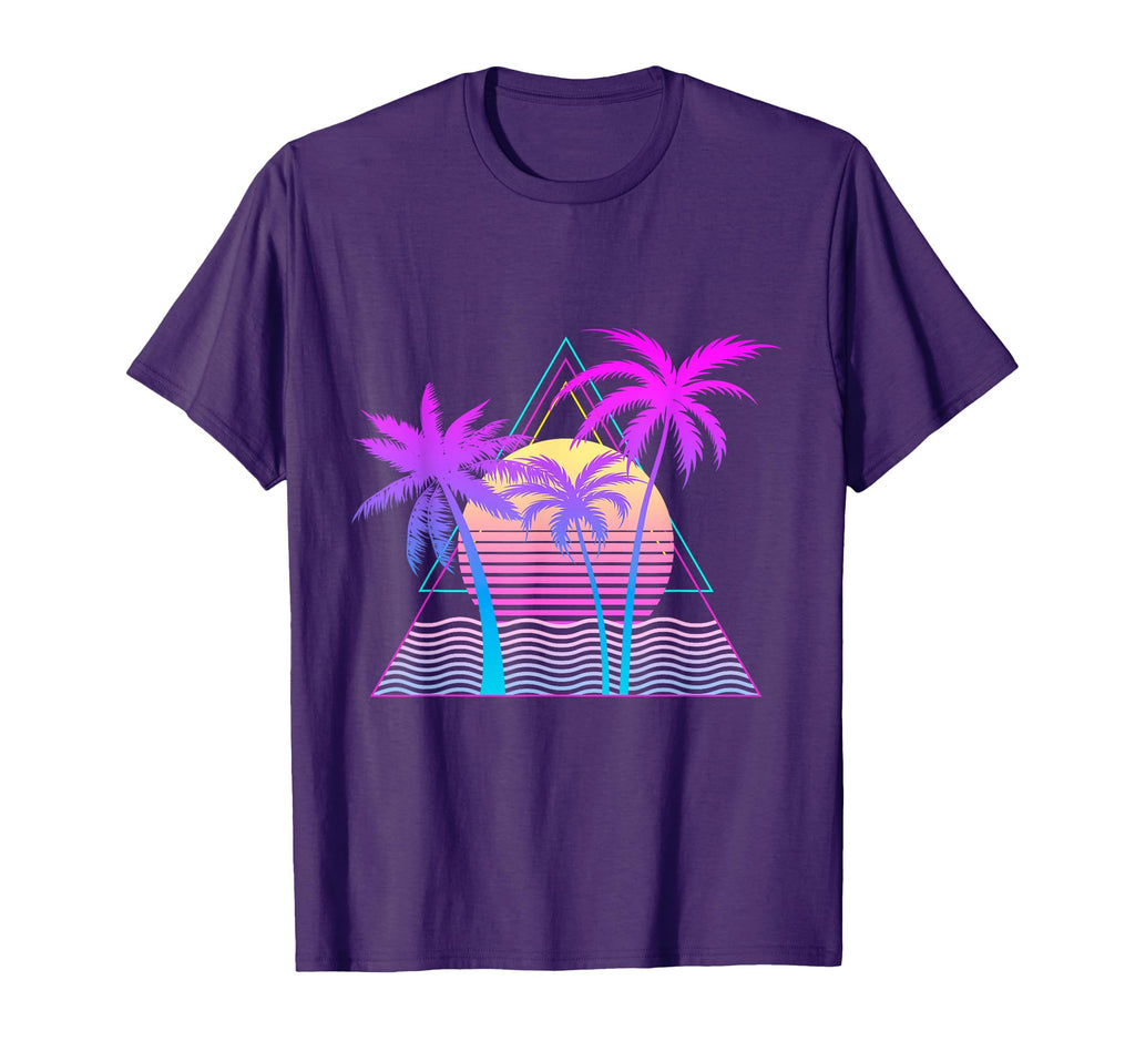 1980S 1990S Vaporwave Palm Trees T-Shirt - Streetwear Style for Adults - T-Shirt, Sweatshirt, Hoodie