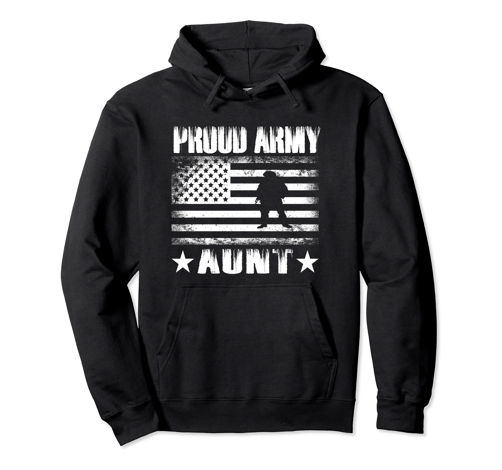 Proud Army Aunt Usa Flag Military Hoodie - Minimalist Print for Adults - T-Shirt, Sweatshirt, Hoodie