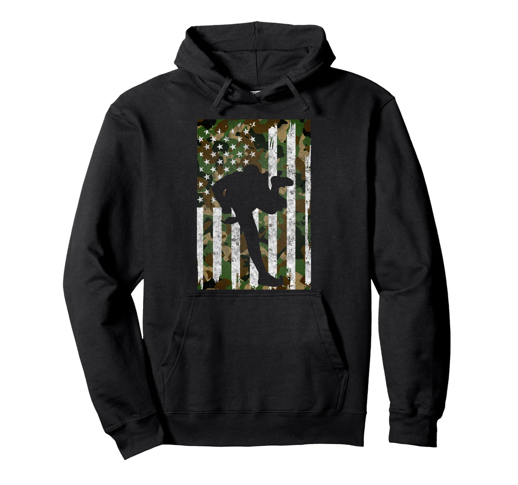 Baseball Us Camouflage Flag Baseball Dad Hoodie - Unique Graphic Unisex - T-Shirt, Sweatshirt, Hoodie