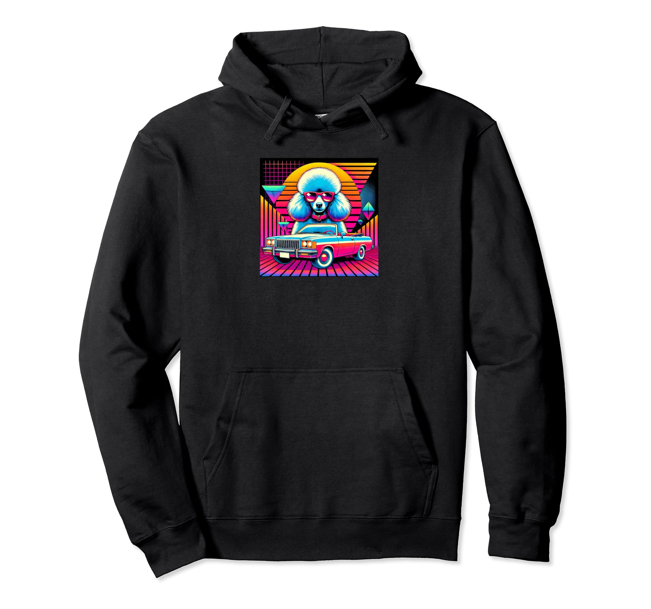 80S Aesthetic Poodle Vibrant Neon Poodle Hoodie - Minimalist Print Unisex - T-Shirt, Sweatshirt, Hoodie