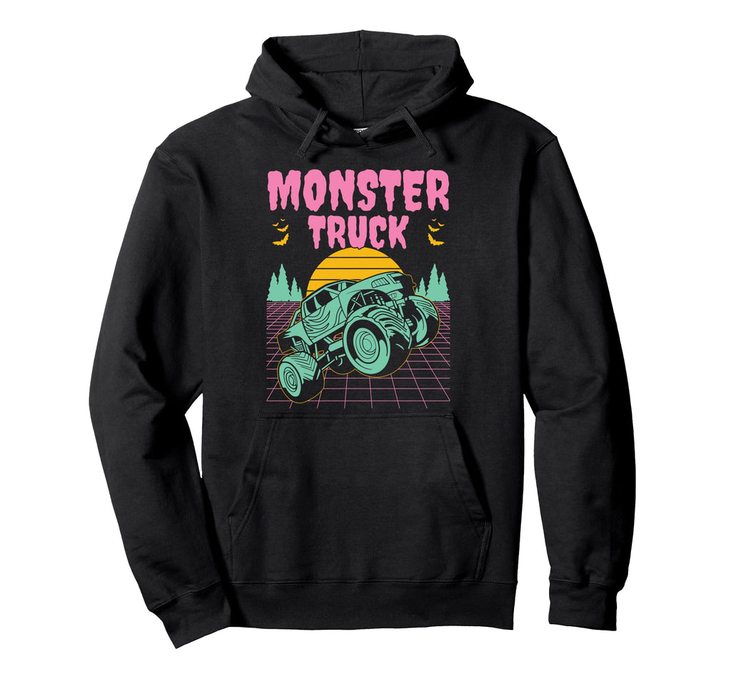 Vaporwave Aesthetic Monster Truck Hoodie - Trendy Graphic for Adults - T-Shirt, Sweatshirt, Hoodie