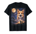90S Corgi Howling Moon Y2K Aesthetic T-Shirt - Streetwear Style for Adults - T-Shirt, Sweatshirt, Hoodie