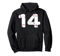 Number 14 Baseball Distressed Team Hoodie - Graphic Print for Adults - T-Shirt, Sweatshirt, Hoodie